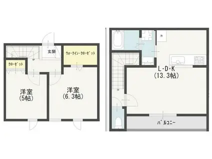 IMAGAWA MID GARDEN SUITE(2LDK/1階)の間取り写真