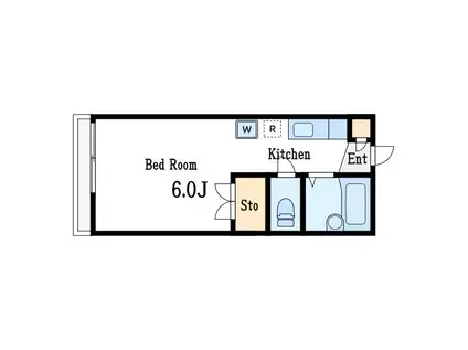 フルグリーンメゾン(ワンルーム/2階)の間取り写真