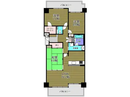 ローレルスクエア和泉中央 B棟(3LDK/7階)の間取り写真