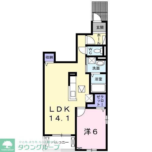 ランド フォレストI(1LDK/1階)の間取り写真