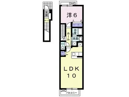 リバティハウスA(1LDK/2階)の間取り写真
