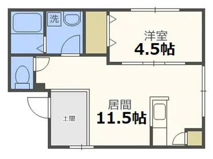 アトリア月寒(1LDK/1階)の間取り写真