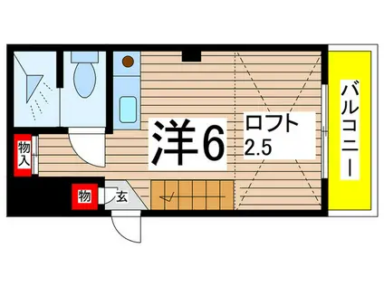 パーセク稲田堤(ワンルーム/1階)の間取り写真