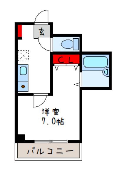 チェリーハイツ宮町(1K/1階)の間取り写真