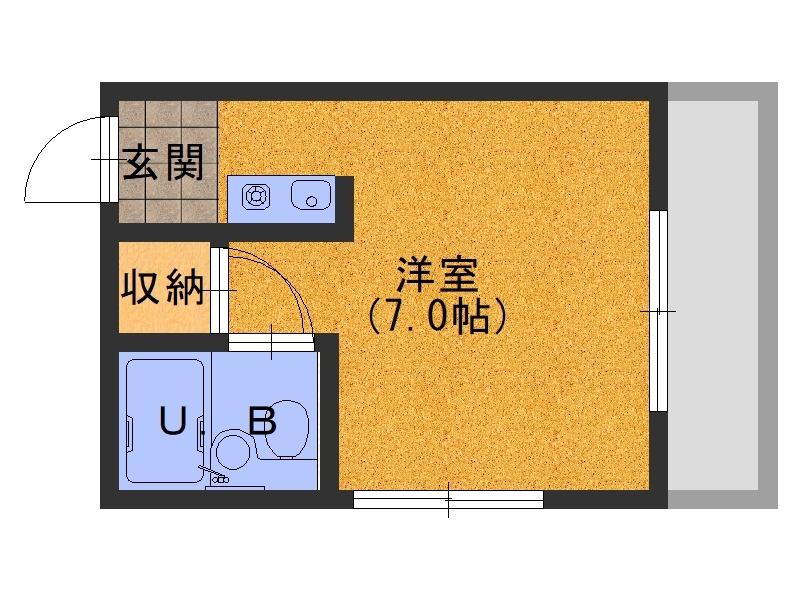 萱島サンヴィアンテ(ワンルーム/2階)の間取り写真