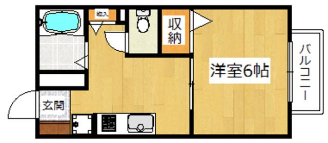パティオ富田(1K/1階)の間取り写真