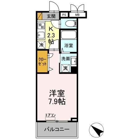 AGREVE(1K/6階)の間取り写真