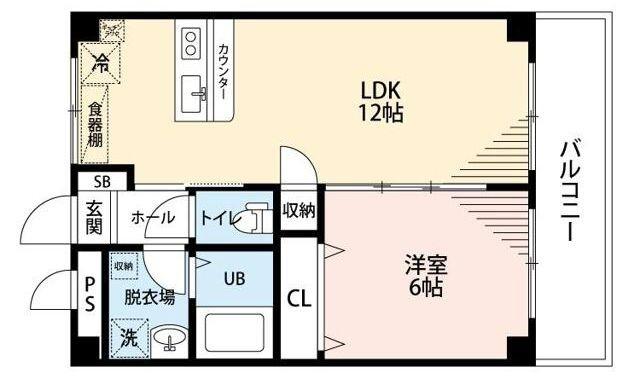 フローレス壱番館・弐番館(1LDK/3階)の間取り写真
