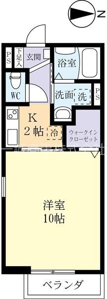 WIZARD(1K/1階)の間取り写真