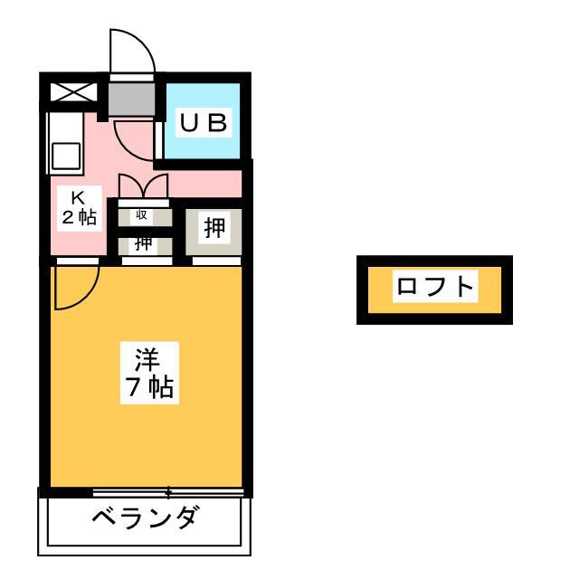ソフィアビル(1K/4階)の間取り写真