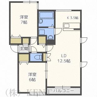 チーフアルテI(2LDK/1階)の間取り写真
