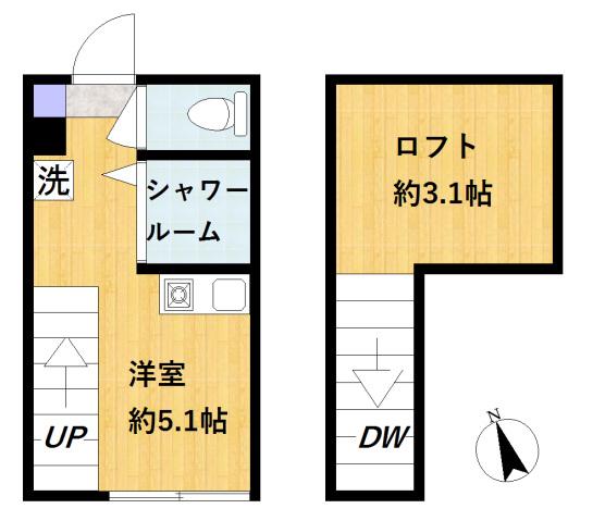 ホームデイズ高田馬場(ワンルーム/2階)の間取り写真