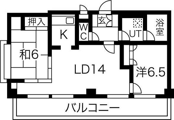 錦ハーモニービル(2LDK/11階)の間取り写真