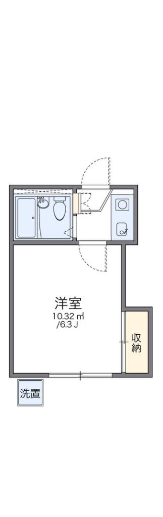 レオパレス新伊丹第2(1K/1階)の間取り写真