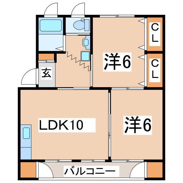昭和コーポ(2LDK/1階)の間取り写真