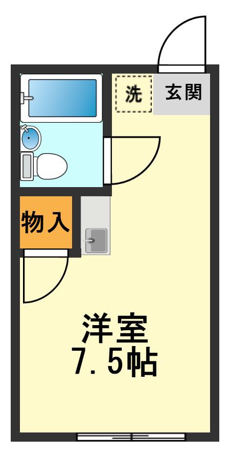 プラザエザンス(ワンルーム/1階)の間取り写真