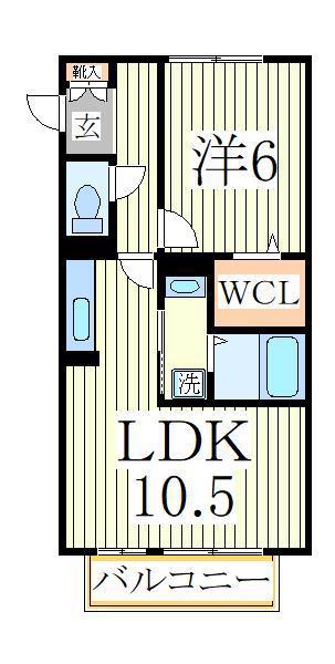 エイミーグラントD(1LDK/1階)の間取り写真