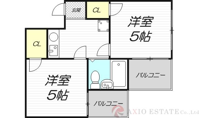 インペリアルスイートコーニッシュ(2K/4階)の間取り写真