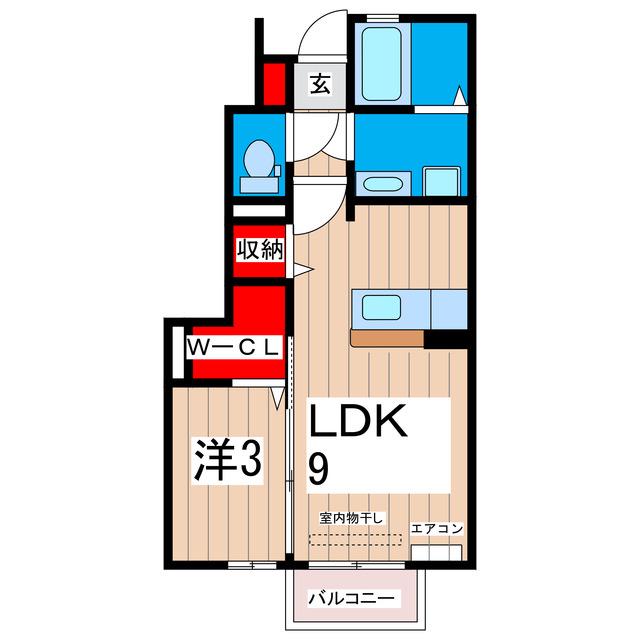 ベル・エクレールII(1LDK/1階)の間取り写真