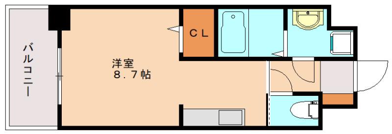 ブレス学研都市(ワンルーム/5階)の間取り写真