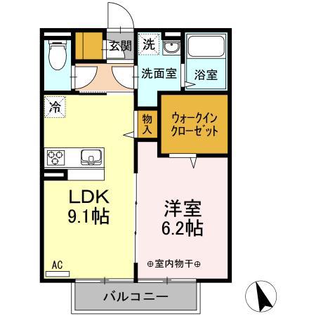 LUCE SERENO(1LDK/2階)の間取り写真