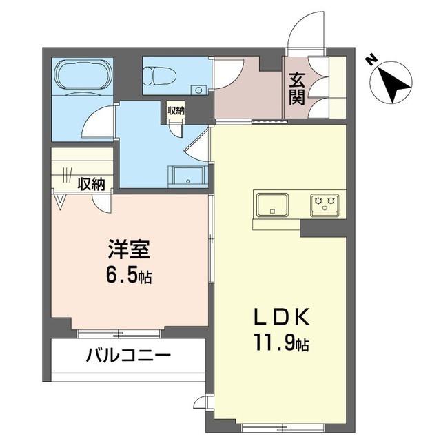 ブルーム ステージ(1LDK/1階)の間取り写真