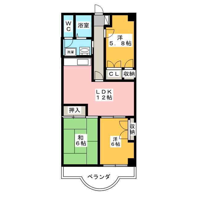 アクロプレステージI(3LDK/3階)の間取り写真