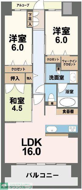 アルファステイツ高崎駅東(3LDK/12階)の間取り写真