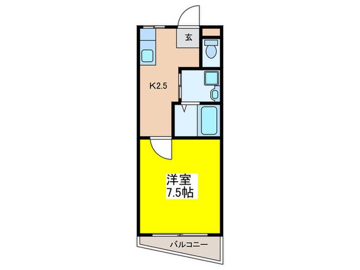 小西マンション(1K/3階)の間取り写真