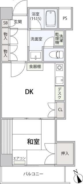 コンフォート文京小石川(1DK/4階)の間取り写真