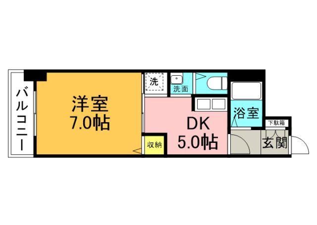ライオンズマンション京橋川公園(1K/4階)の間取り写真