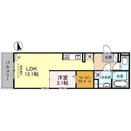 セジュールK(1LDK/2階)の間取り写真