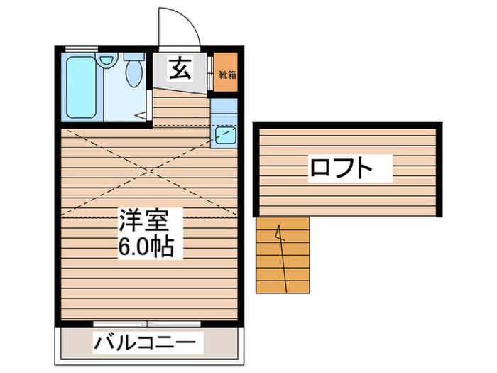 パールメゾン(ワンルーム/2階)の間取り写真