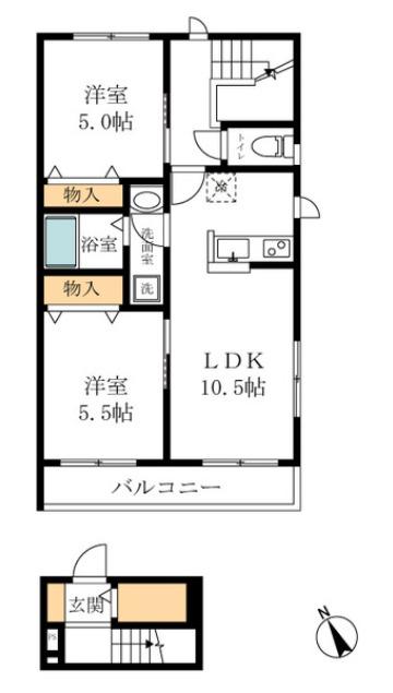 メゾン グランデュール(2LDK/1階)の間取り写真