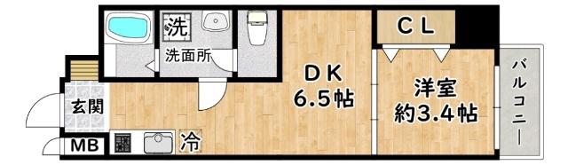 EIJU TSUKAMOTO(1DK/2階)の間取り写真