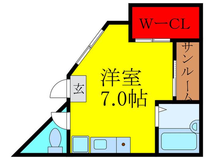 イオ・池田(ワンルーム/5階)の間取り写真