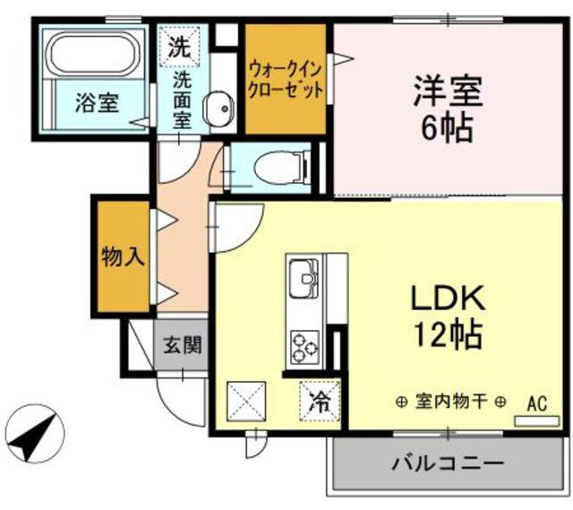ラペズマン(1LDK/1階)の間取り写真