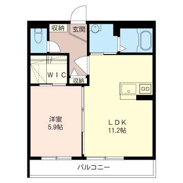 クラヴィエ23(1LDK/1階)の間取り写真