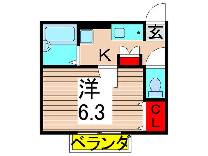 ベルダビレッジオII(1K/2階)の間取り写真