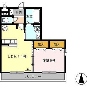 プレジール多米(1LDK/2階)の間取り写真