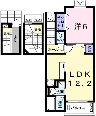 セレノ・プリート MK(1LDK/3階)の間取り写真