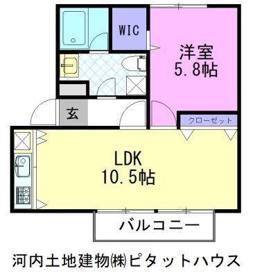 メゾン・イワカミ B(1LDK/1階)の間取り写真
