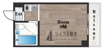 YOUハイム寿II番館(ワンルーム/3階)の間取り写真