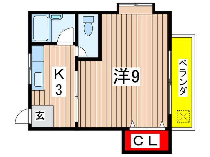 SPACE YOU(1K/2階)の間取り写真
