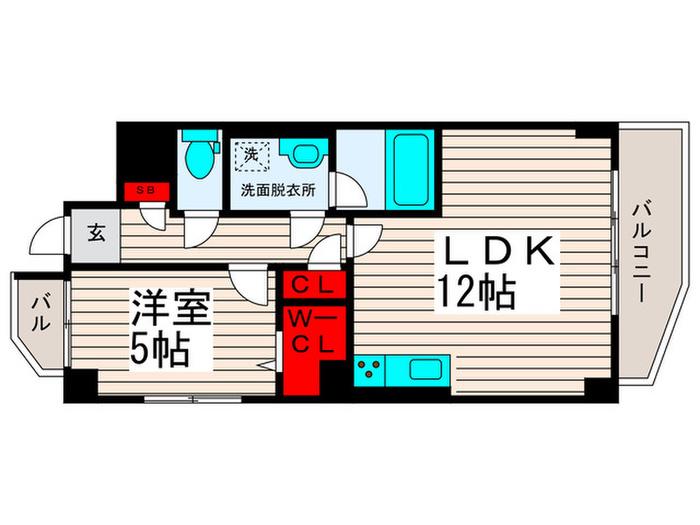 WHILE椿(1LDK/6階)の間取り写真