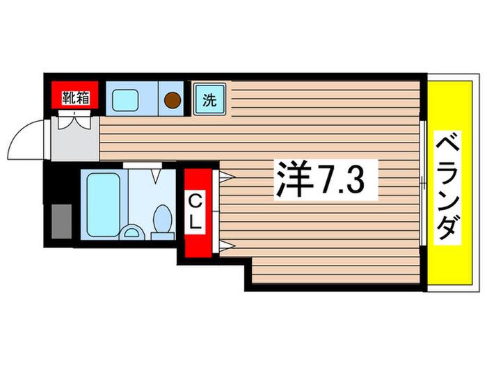 ロジマン菊川(ワンルーム/3階)の間取り写真