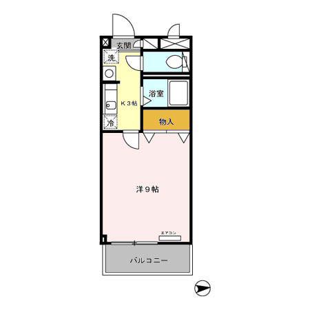 リバービレッジ宝来町(1K/2階)の間取り写真