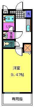 フジパレス野佐北新(1K/1階)の間取り写真