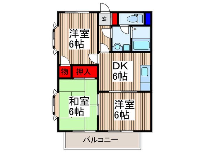 ドエルサンシード(3DK/3階)の間取り写真