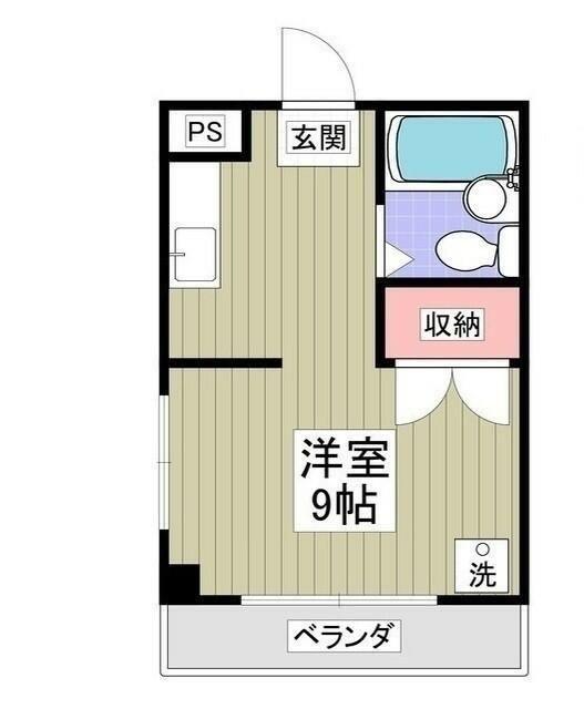 中葛西ロイヤルハイツIII(ワンルーム/2階)の間取り写真
